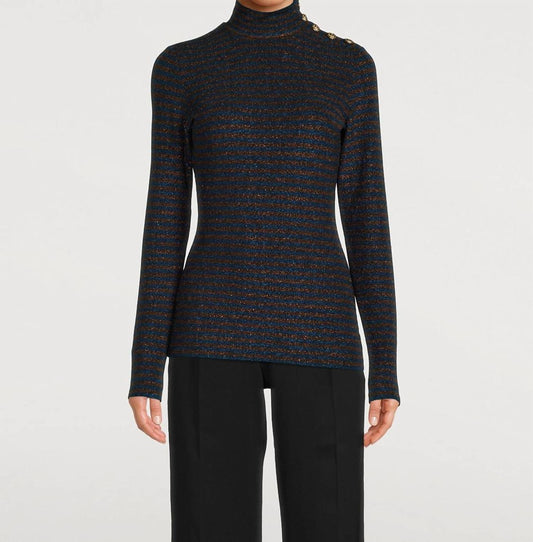 BUTTONED TURTLENECK SWEATER