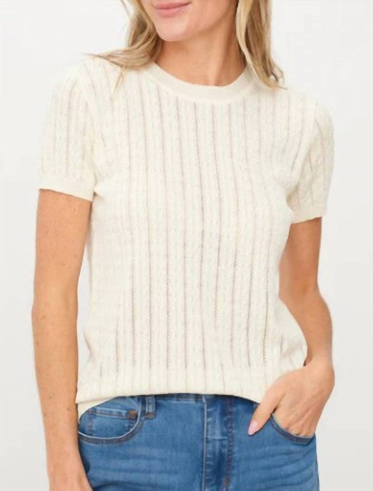 Six/Fifty - Six Fifty Ivory Natasha Cable Light Weight Sweater