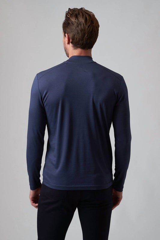 Raffi - Aqua Cotton Mock Neck Top