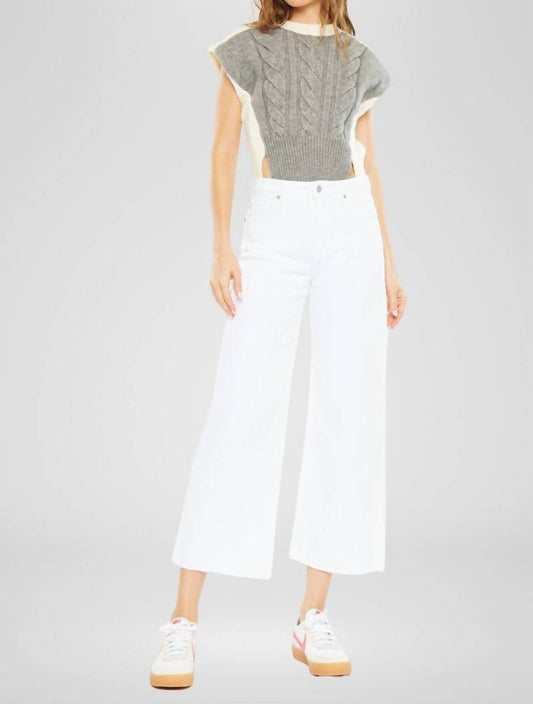 Kancan - High Rise Crop Wide Leg Jeans