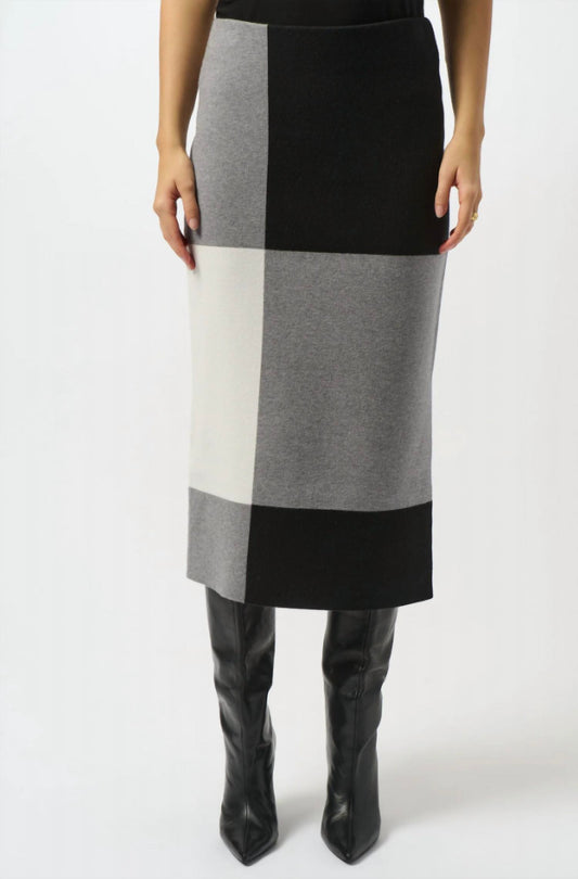 Joseph Ribkoff - Jacquard Sweater Colour Block Skirt