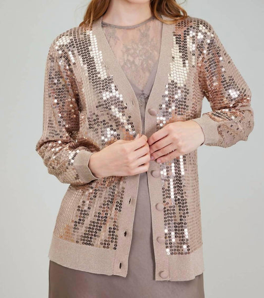 Current Air - Bria Button Front Sequin Cardigan