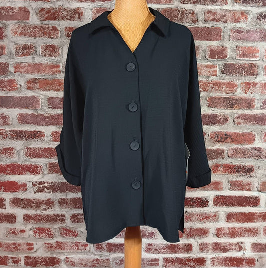 Multiples - Women's Turn Up Cuff 3/4 Sleeve Shirt