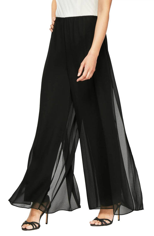Alex Evenings - Full Length Straight Leg Pants With Slits