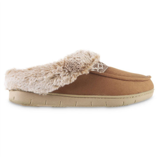 Isotoner - Women's Recycled Microsuede and Faux Fur Hoodback Slipper