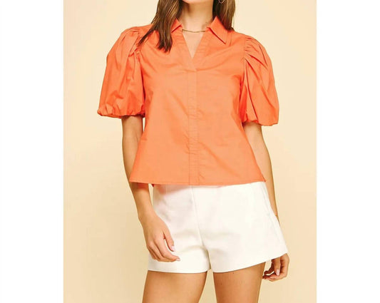 Pinch - Clementine Bubble Sleeves Top