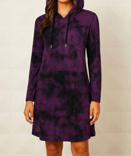 French Kyss - Marble Wash Hooded Dress