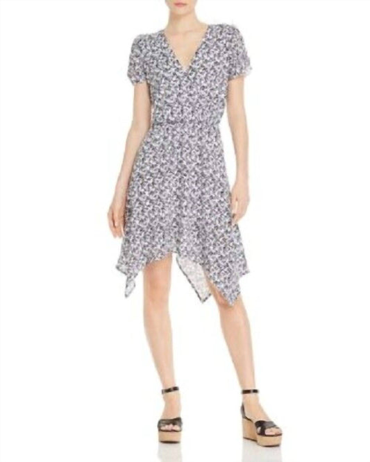 Aqua - FLORAL PRINT FAUX WRAP MIDI DRESS