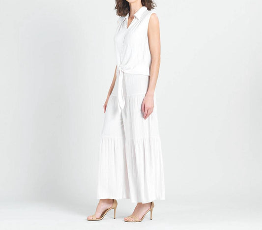 Clara Sunwoo - Sleeveless Button Down Tie Hem Top - Plus