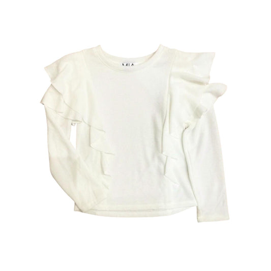Mia - Girls' Fleece Ruffled Top