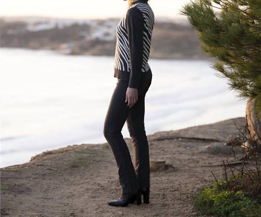 Marble - Diagonal Stripe Front Cotton Cardigan