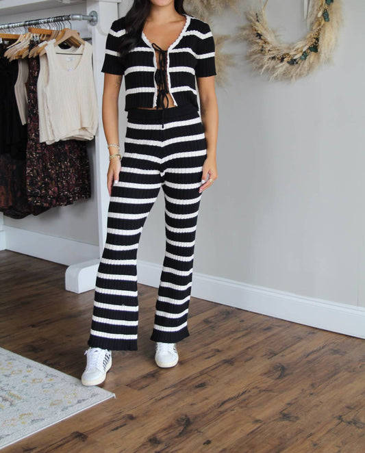 Mable - Mocha Striped Pants