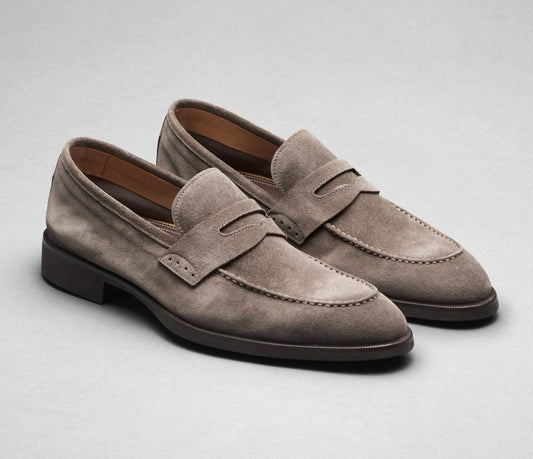Scarpe Di Bianco - Men's Sc524 Velour Peltro Loafers