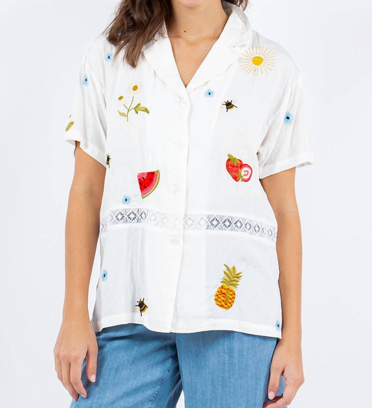Paparazzi - Viscose Woven Embroidered Camp Shirt