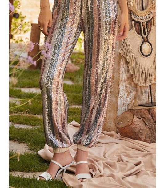 Main Strip - Sequin Striped Pant