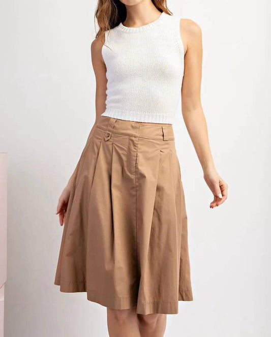 Eesome - Solid A-line Midi Skirt