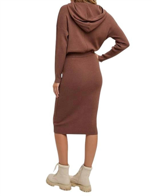 Bluivy - Brianne Hooded Sweater Dress