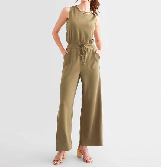 Davi & Dani - Plus Solid Knit Jumpsuit