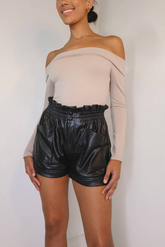 Elan - Vegan Leather Shorts
