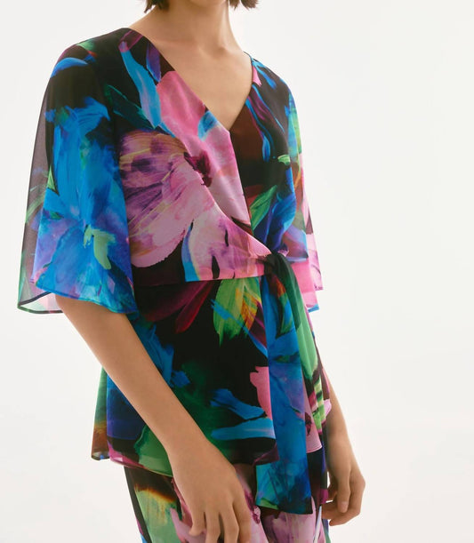 Joseph Ribkoff - Floral Chiffon Peplum Top