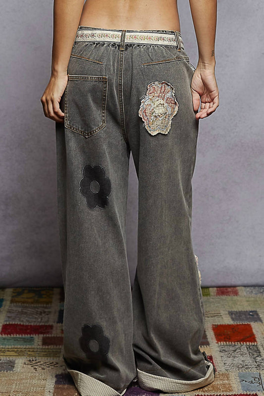 Pol - Floral Patchwork Relaxed Pants