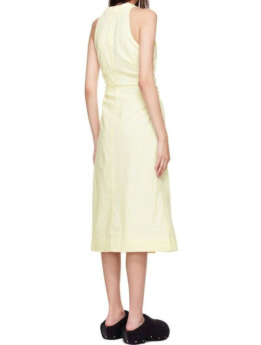 Ganni - Women's Seersucker Midi Dress