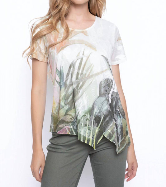 Picadilly - Floral Asymmetrical Hem Top
