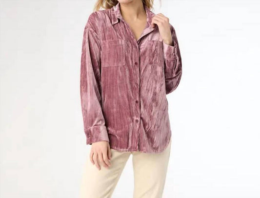 Coco + Carmen - Avyanna Crinkle Velour Button Front Top
