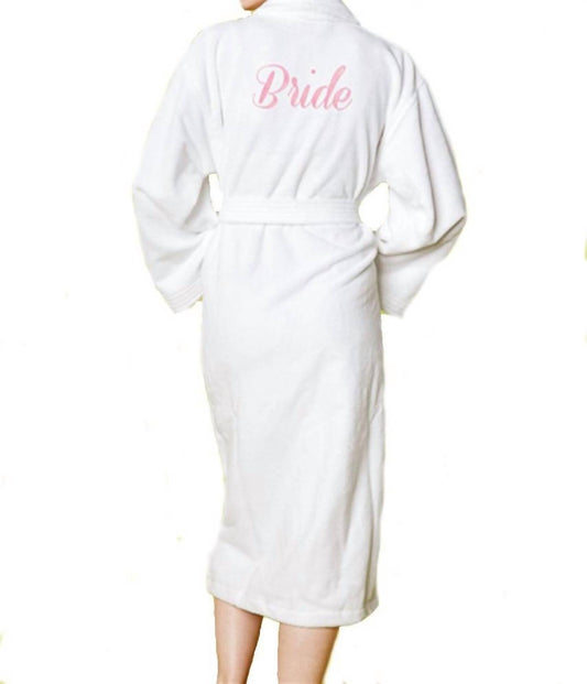 Bedhead Pjs - Terry Velour 'bride' Embroidery Long Robe