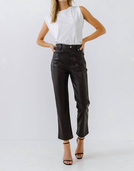 Grey Lab - Straight Leg Faux Leather Trousers