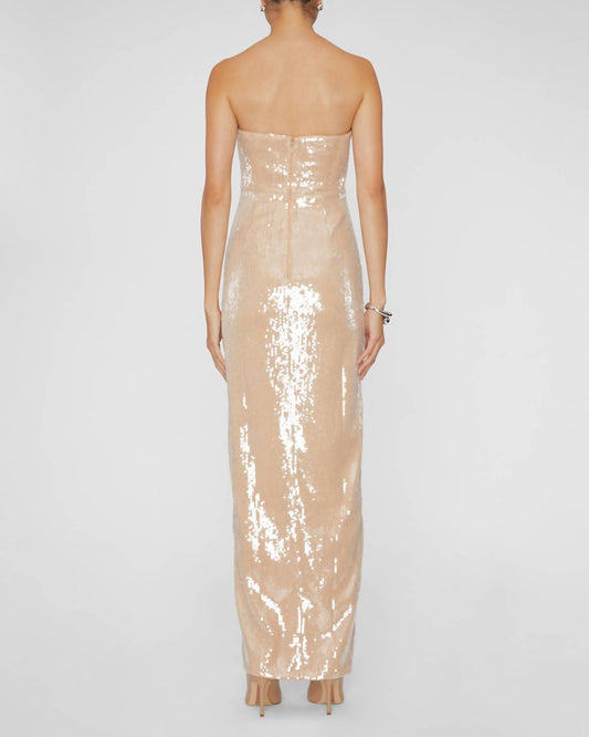 Self-Portrait - Champagne Sequin Maxi Dress