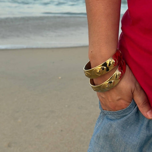 Jagged Halo Jewelry - Women's Athena Evil Eye Bangle Bracelet