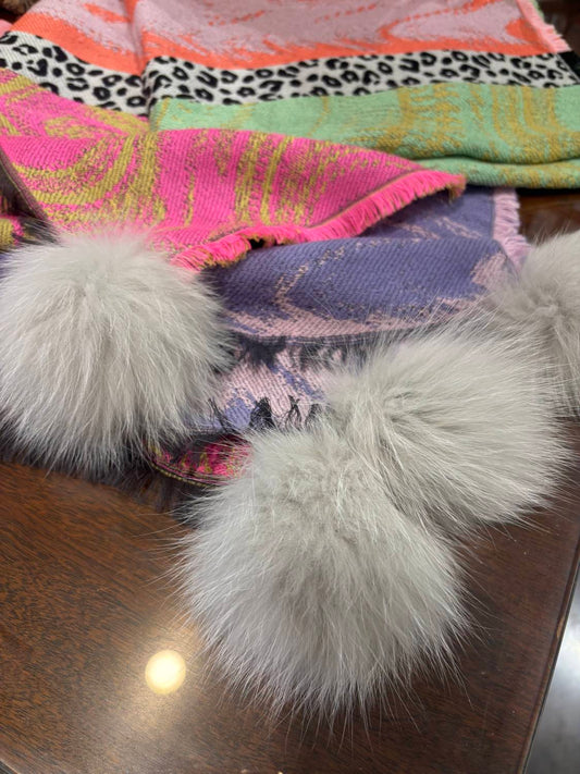 Mitchie'S Matchings - woven scarf with swirl animal print design