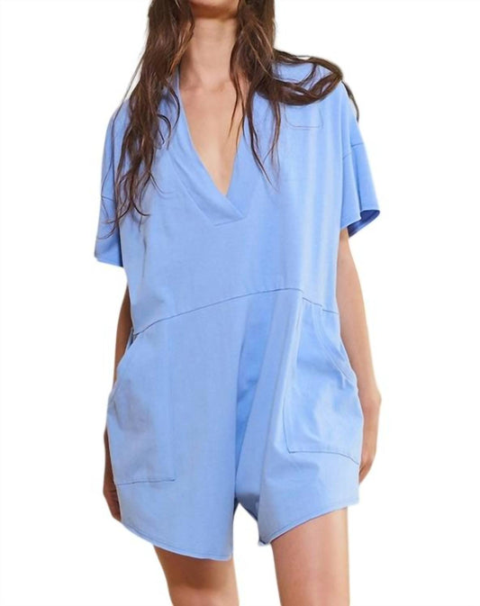 Bucketlist - Oversized Wide Legs Solid Romper with Pockets