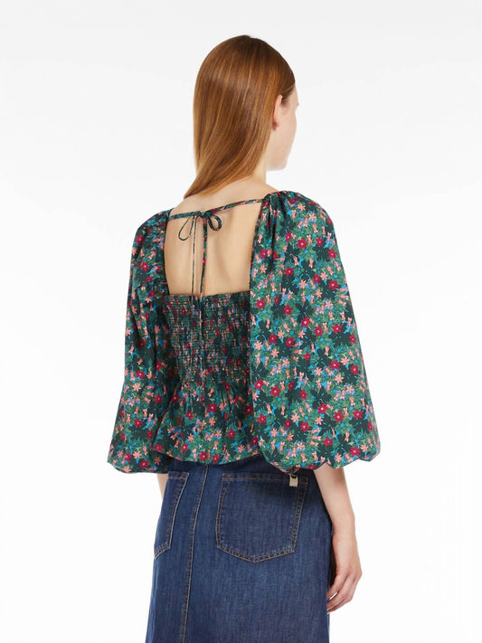 Maxmara - Weekend Palpiti Poplin Floral Smocked Top