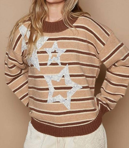 Pol - Star Gazer Patch Stripe Sweater