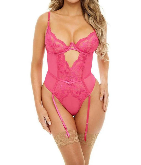 Oh La La Cheri - Tiffanie Galloon Lace and Mesh Teddy