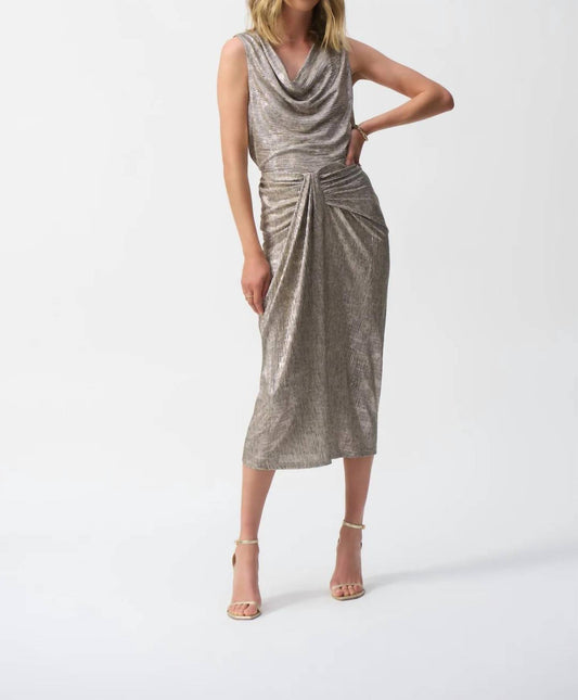 Joseph Ribkoff - Foiled Draped Pencil Skirt