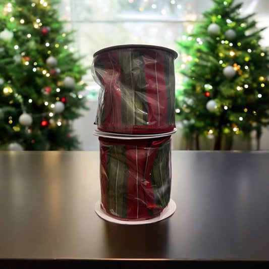 Burton + Burton - Striped Red & Green Ribbon