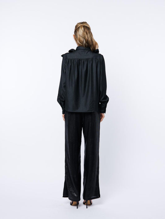 Ciebon - 3D Flowers Denim Shirt