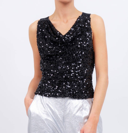 Central Park West - Sequin Cowl Top