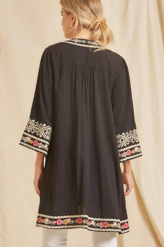 Andree By Unit - Embroidered Long Cardigan