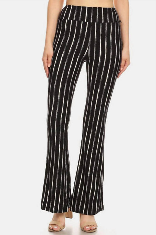 By Together - Leggings Depot Striped High Waist Flare Pants
