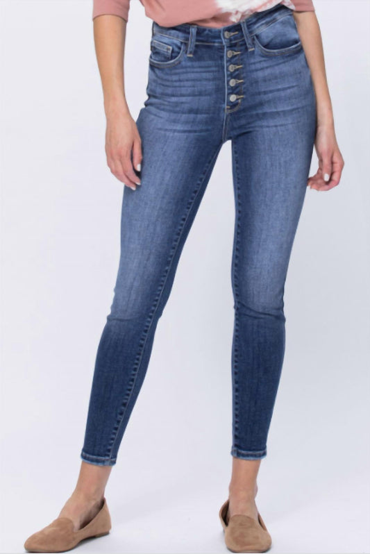 Judy Blue - Hi-rise Button Fly Skinny Jeans