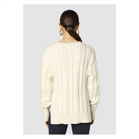Derek Lam 10 Crosby - Crew Neck Diagonal Cable Knit Sweater