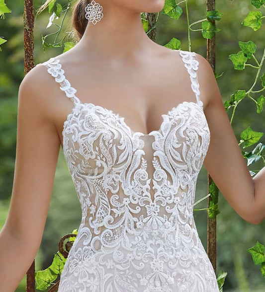 Morilee - Lace On Nude Net Straps