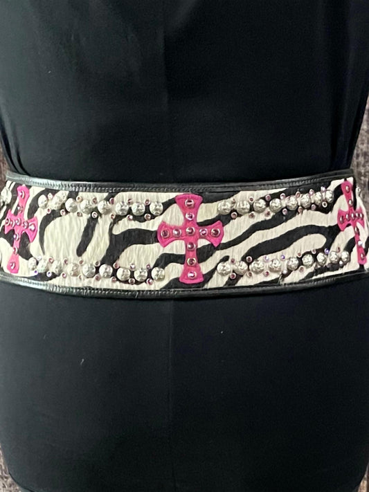 CROSS BELT WITH SWAROVSKI CRYSTALS