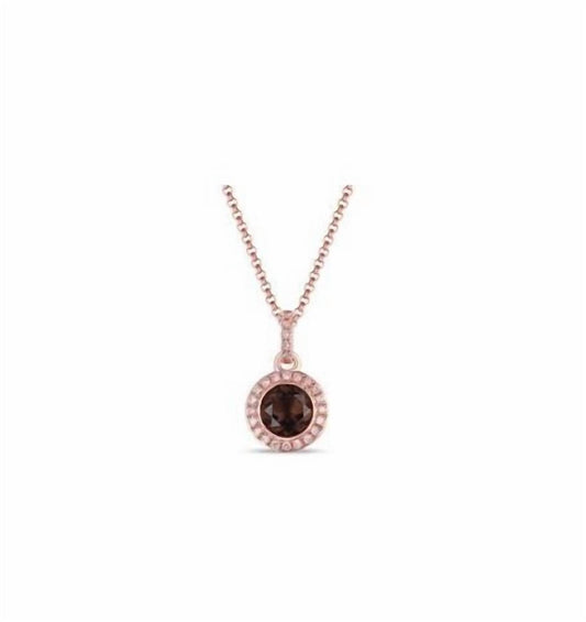 Diana M Jewels - 0.59 Cts Smokey Topaz With 0.07 Cts Diamonds Pendant