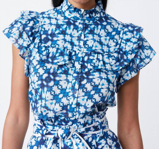 Suncoo - Flutter Sleeve Blouse