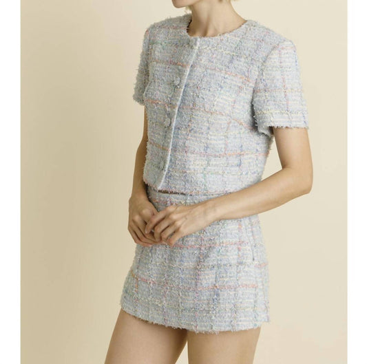 Aureum - Edina Tweed Cropped Jacket And Skort Set
